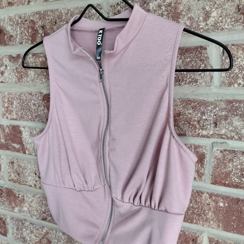 K Too Blush Crop Top Set w/ Joggers - Picture 5 of 10